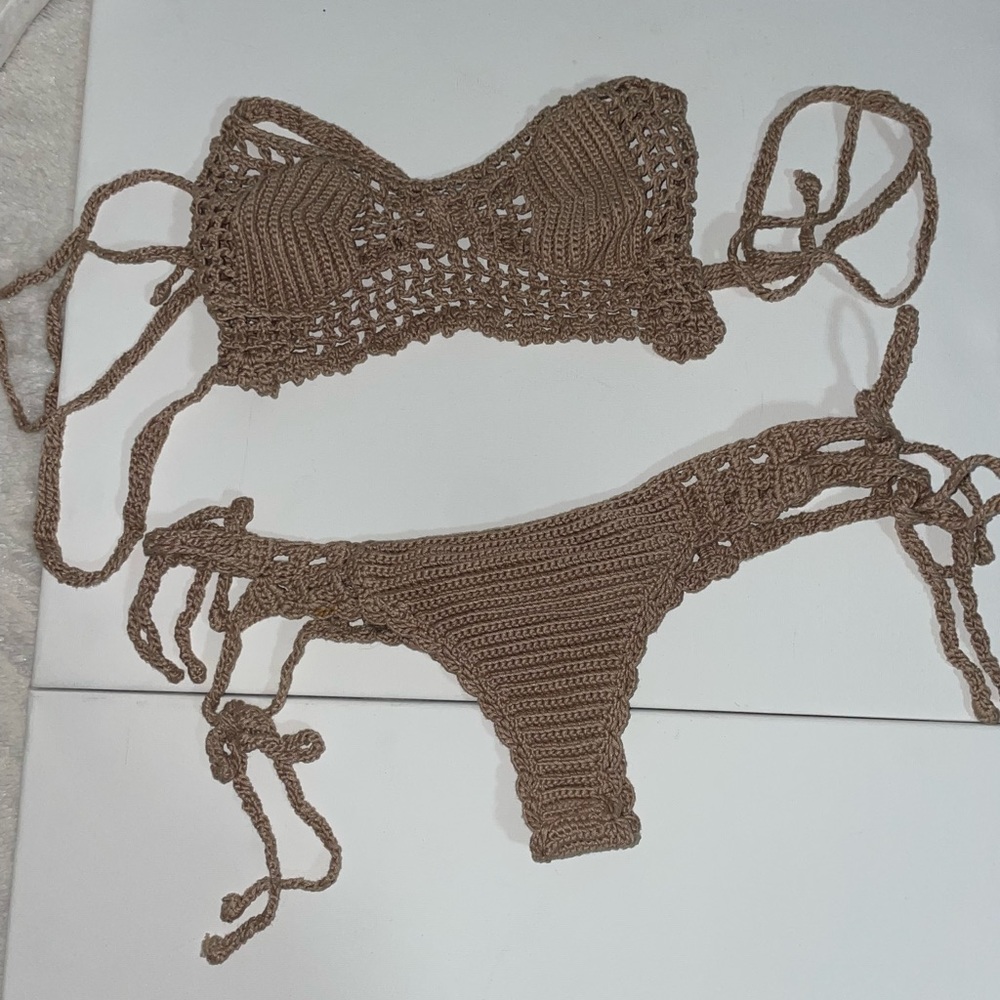 Crochet tan bikini